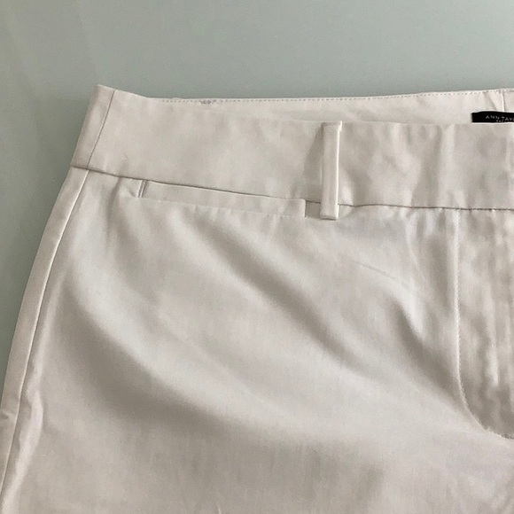 Ann Taylor signature Straight hip & thigh crop length white pants Size 16 NWT - Picture 8 of 12